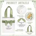 50 Pcs Wedding Gift Bags for Guests Bulk with Bow Ribbon Handles 6.2x7.2x2.5 Inch Wedding Favor Bag Thank You Gift Bags Bridesmaid Bags for Party Bridal Shower Valentine Birthday Supplies(Sage Green)