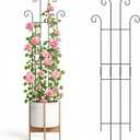 2 Set 32'' Taller Plant Trellis for Climbing Plants Indoors & Outdoor, Garden Metal Trellis Plant Support for Potted Plants, Houseplants, Flowers Vine, Ivy, Pothos, Monstera
