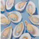 LKETW Blue Coastal Beach Oyster Poster Hanger Frame 12x16 Inch, Ocean Oyster Beachy Wall Art Posters for Bedroom, Watercolor Coastal Hanging Banner Decor for Home Living Room Beach House