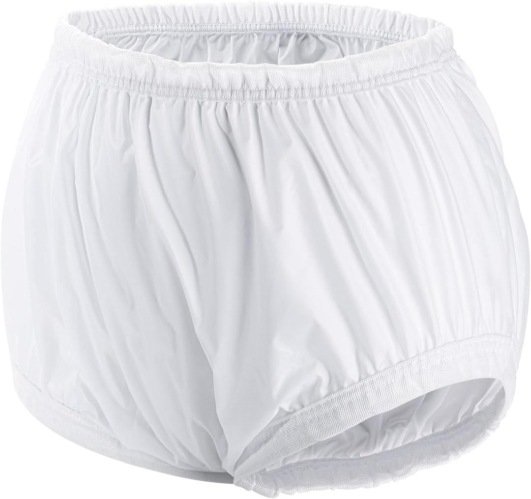 Carer Pull-On Waterproof Underwear Unisex Washable Diaper Cover for Incontinence Waterproof,Durable Leakproof Underwear for Incontinence to Use with Diapers & Briefs for Added Leakage Protection (M, White)