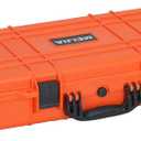 MEIJIA Portable Rolling Waterproof All Weather Hard Rifle Case,Gun case with Wheels,Customizable Fit Foam Included, Fit for Rifle, Guns, Shotguns, Airsoft Gun (44.37"x15.98"x6.1")