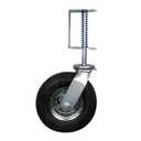 Shepherd 8" Pneumatic Spring-Loaded Gate Caster Wheel, Universal Mount Heavy-Duty 360 Swivel Gate Wheel, 200-lb. Load Capacity, Black