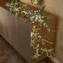 BAOLITVINE Lighted Olive Garland with 96 LED Fairy Lights 6FT Battery Operated with Timer, Faux Greenery Vine Garland with Lights for Fireplace Wall Christmas Spring Decoration