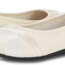 Women's Ballet Flats Alli Comfortable Slip-On Dress Shoes, Stylish Casual Flats for Work & Everyday Wear (6, Ivory)
