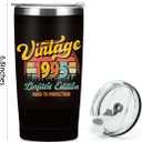 Vintage 1995, 31st Birthday Gifts for Men Him, 31st Birthday Decorations Tumbler, 20 oz Stainless Steel Insulated Coffee Mug, Gifts for 31 Year Old Man Friend, Travel Cup, Black Drinking Cup for Car