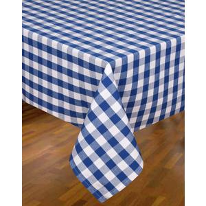 Urban Villa Tablecloth Buffalo Check Table Cloth Tabletop Cover Kitchen Dining Tablecloth 100% Cotton Great Parties Wedding Holiday Dinner Blue/White Rectangle 60X102 Inches 8-10 Seats Table Cloth