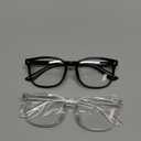 Blue Light Blocking Glasses - Fashion Square Eyeglasses, Anti UV Ray Computer Gaming Glasses Blue Blockers for Women/Men (*Black & Transparent)