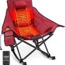 Suteck Heated Rocking Camping Chair - Oversized Heated Camping Chair W/20000mAh Power Bank & Carry Bag, Fully Padded Heated Chairs for Outdoor Sports W/3 Heat Levels for Back & Seat, Lawn Picnic Patio
