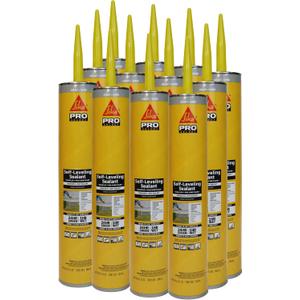 Sikaflex Self Leveling Sealant, Gray, Polyurethane with an Accelerated Curing Capacity for Sealing Horizontal Expansion Joints in Concrete, 29 fl. oz Cartridge, 12 Pack
