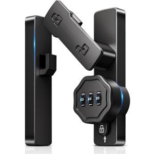 Barn Door Lock,Flip Latch Lock with Combination,90/180 Degree Sliding Door Latch,Cabinet 3-Digit Password Keyless,Gate Latches Bolt for Gate Barn Door Garage Shed Window(Black) (180 degree barn latch)
