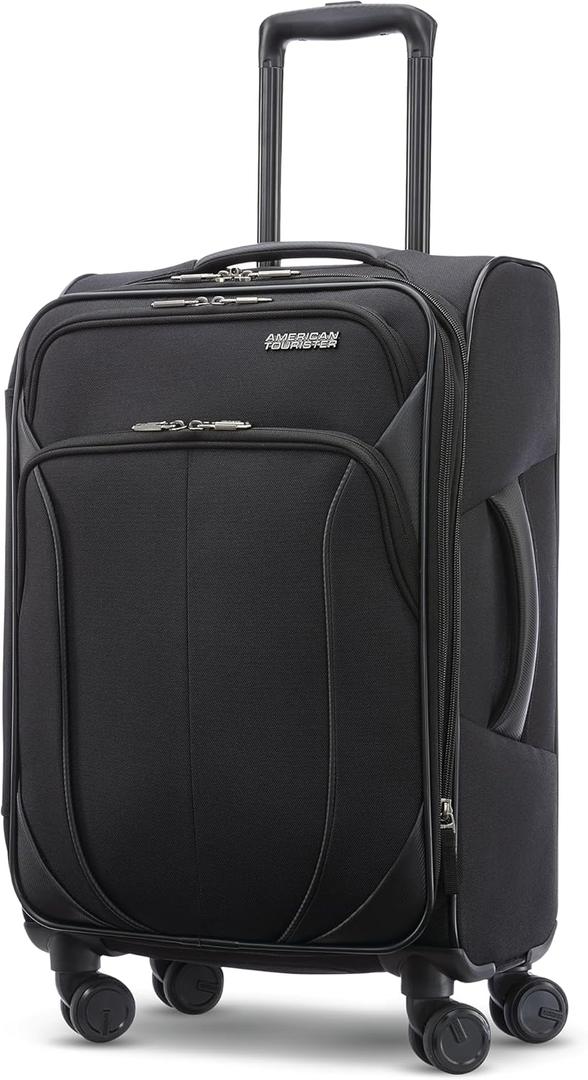 American Tourister 4 KIX 2.0 Expandable Softside Luggage with Spinner Wheels, 20 SPINNER, BLACK