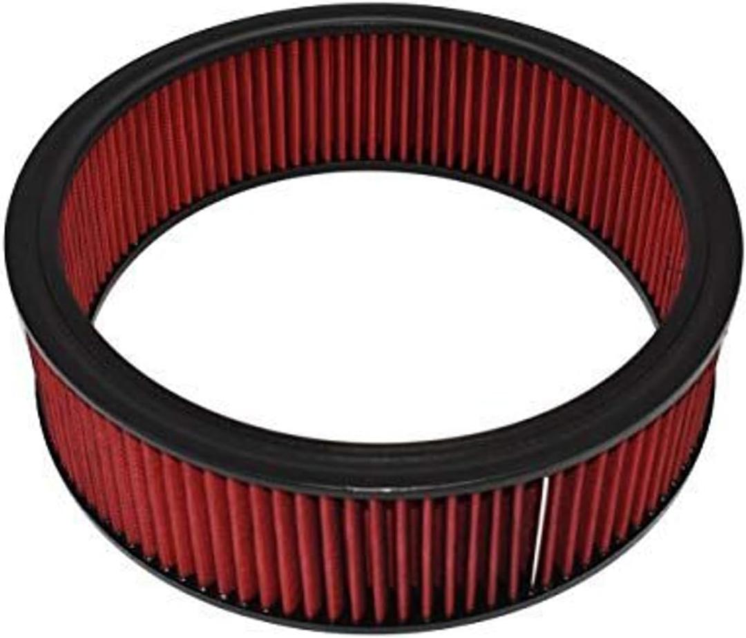 A-Team Performance 14x4 Air Filter Element - Red Cotton Fiber - Washable & Reusable High Flow Performance - Compatible with Buick, Chevrolet, GMC, Ford, Mopar, Oldsmobile & Pontiac