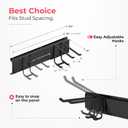 TIDYME Garage Wall Organizer | 80" Heavy-Duty Tool Storage Rack | Adjustable Double-Layer Hooks | 500 lbs Capacity | Carbon Steel Wall Mount Holder for Shovels, Rakes, Ladders & Power Tools