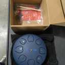 Rain Drum for Outside Garden, Steel Tongue Drum, Rain Chime Drum, Hand Pan Musical Instrument Christmas Gift with Bag for Adult, Mallets for Meditation Yoga (Navy, 6" 8 Notes,D Key)