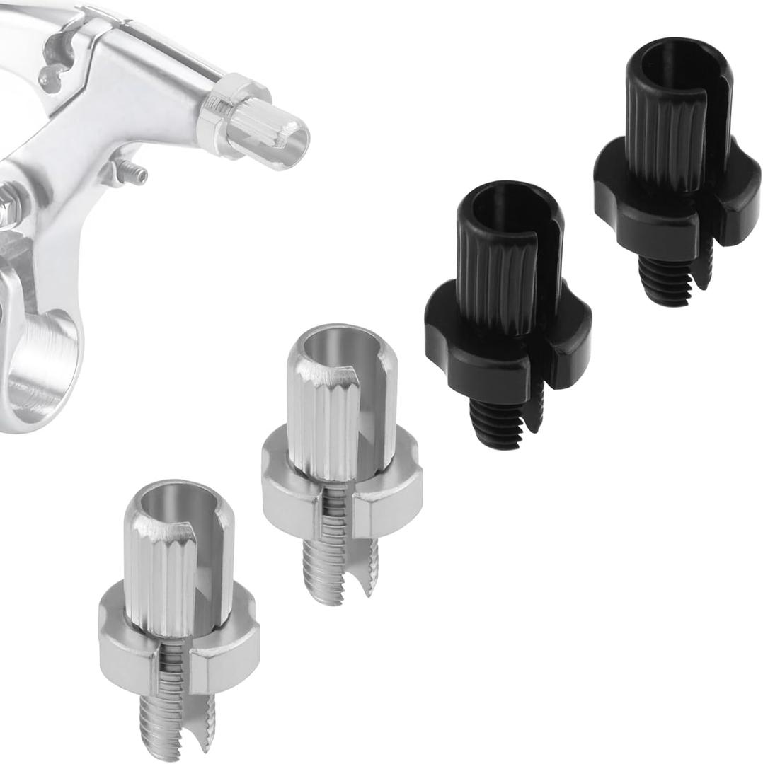 M7 Bike Brake Cable Handle Lever Adjusting Screws, 4pcs Bicycle Brake Handle Lever Fastener, 7mm Aluminum Alloy Brake Lever Adjuster for Mountain Bikes and Road Bikes (Silver & Black)