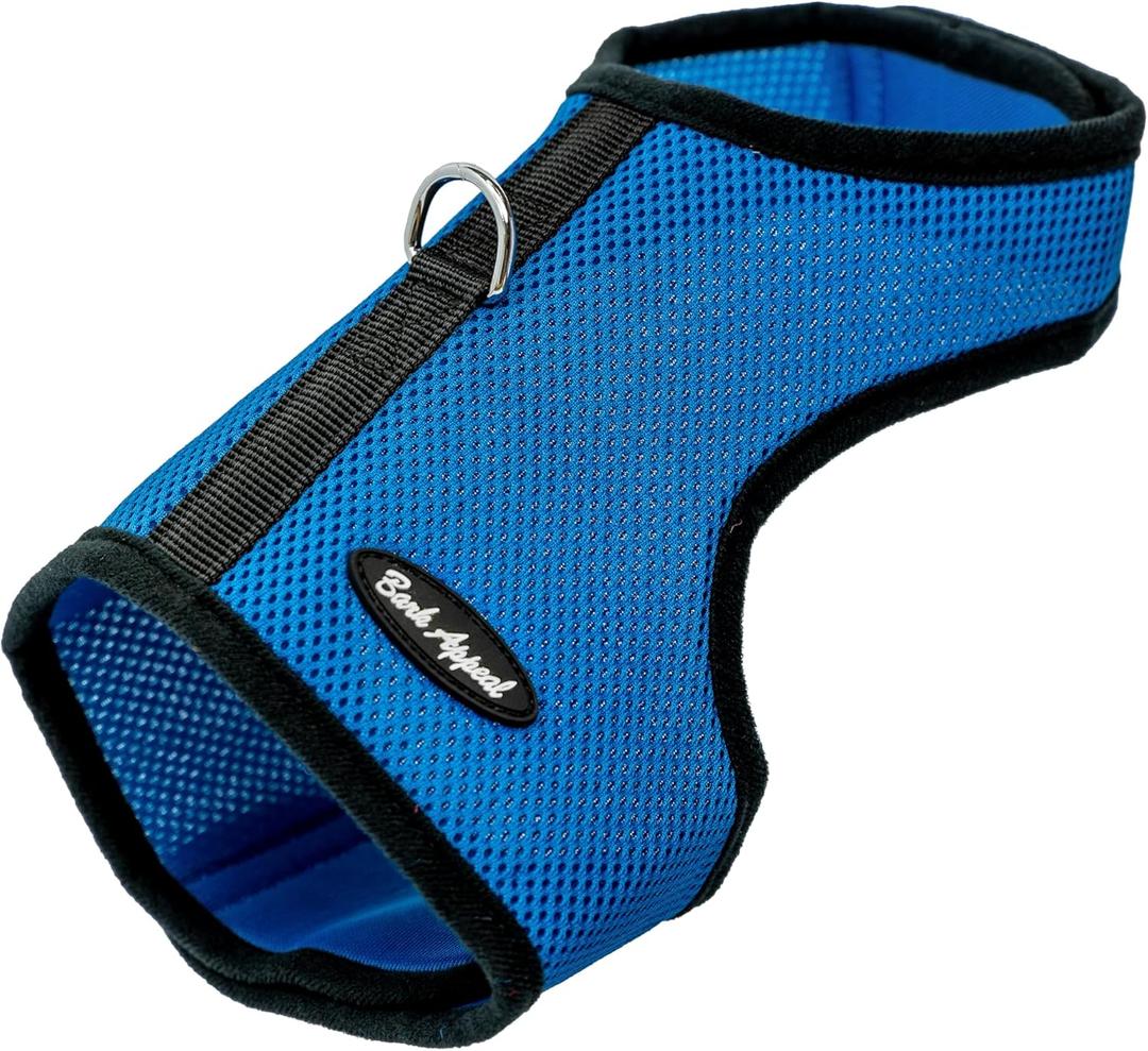 Bark Appeal Blue Wrap N Go Dog Harness for Small-Medium Pets  Soft Solid Mesh Vest Harness for Dogs, Puppies, Kittens & Cats  Easy Buckle-Free Design for a Comfortable Fit  Medium