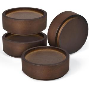 Sopicoz Wood Bed Risers, Heavy Duty Wood Blocks, 1 inch Stackable to 2 inch 3 inch 4 inch High, Furniture Risers for Couch Sofa Cabinet Ottoman End Table (4pcs Round)