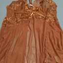 Avidlove Sexy Lingerie for Women Halloween Lace Babydoll Nightgown Halter Chemise V Neck Sleepwear Open Back Nighty Caramel, Large