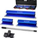 KEZERS Drywall Skimming Blade Set-12",22" & 32" Skimming Blades + 35"-81" Extension Handle Pole, Stainless Steel Construction Knife,Smoothing Drywall Knife,Extruded Aluminum,High Impact End Caps