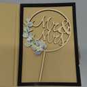 Mr & Mrs Cake Topper - Wedding Anniversary Cake Toppers in Wood Rustic Wedding Decorations,Bride and Groom Cake Toppers Greeny Engagement Sign