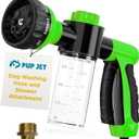 The Original Pup Jet Dog Washing Hose Attachment with Soap Dispenser  8-in-1 Fur Sweep Shower Attachment & Shampoo Sprayer for Dog Wash, Bath, and Grooming Perfect Pet Care