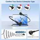 65w Laptop Charger Compatible with Toshiba Satellite A205 A215 A655 C55 C55D C55T C655 C675 C855 L55 L655 L675 L745 L755 P755 S55, Portege Z930 Z830 Power Supply Cord