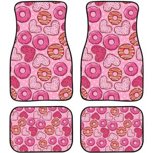 Pink Donuts Heavy Duty Rubber Floor Mats Set 4 PCS Car SUV Truck & Van-All Weather Protection Rugs Pink Donuts Heavy Duty Rubber Floor Mats Set 4 PCS Car SUV Truck & Van-All Weather Protection Rugs