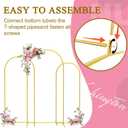 Semoprus Metal Arch Backdrop Stand, Gold Arch Backdrop Stand Set of 3 (7.2 ft, 6.6 ft, 6 ft), Wedding Arch Frame, Balloon Backdrop Stand for Ceremony Birthday Party Baby Shower Graduation Decoration