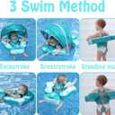 Mambobaby Float with Canopy Baby Float No.7 Airplane Add Tail Baby Pool Swim Float Air Free Solid Swimming Trainer Non-Inflatable Water Floats for Infant 3-24 Months, Bluegreen