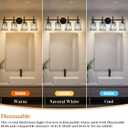 Crystal Bathroom Light Fixtures Over Mirror, Black 4-Light Bathroom Vanity Lights Over Mirror Modern Wall Lighting Sconces with Ceramic E26 Base (Bulbs Not Include)