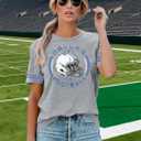 Football Shirt for Women Game Day Shirt Football Heart T-Shirt Sports Season Short Sleeve Tops (Small)