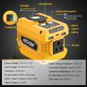 Azocek 220W Power Inverter Compatible with Dewalt 20V Battery(Battery not Included), DC 20V to AC 110V, 2 USB Ports & 1 Type-C Fast Charging, 400LM LED Work Light