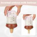 yanyoyo Sippy Spout Nipple for Wide Neck Baby Bottle, Natural Silicone Anti Colic Sippy Cup Nipples, 6 Months+, 4 Counts (Spout Nipple-Brown)