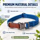 Dog Collar for Medium Large Dogs, Adjustable 14-20 Inch Pet Collar, Wear-Resistant Heavy Duty Polyester Strap with Zinc Alloy Buckle,Airtag Holder, Royal BlueM
