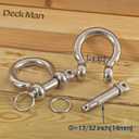 316 Stainless Steel Boat Anchor Chain with 2 Pcs Anti-Off Shackles, Marine Grade, 20FT