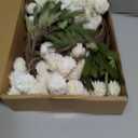 Faux Kiku Flower - White 12 Stems Faux Silk Mini Chrysanth with Stems Bulk Pompon Mum Artificial White Flower Ball for Floral Arrangements Silk Flowers for Home Decor Indoor