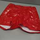 Men's PU Leather Shorts Flat Front Boxer Short Pants Casual Straight Leg Hot Shorts with Pocket & Zipper
size M
