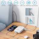 Power Strip with USB, 2100J Surge Protector Flat Plug Extension Cord 5ft, 12 Outlets & 6 USB(3 USB C)Charging Station, 3 Side Outlet Extender Wall Mountable for Tablet Laptop Computer Multiple Devices 5 FT, 12AC+3U3C