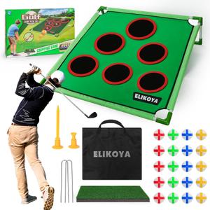 Fun Golf Yard Games - Backyard Games for Young Adults, Fathers & Golfers, Includes 16 Velcro Golf Balls, Putting Mat & Case - Easy Assembly, Casual Home Golf Chipping Games for Adults Outdoor Indoor