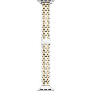 Kate Spade New York Designer Interchangeable Stainless Steel Band Compatible with Your 38/40/41mm Apple Watch Series 9/8/7/6/5/4/3/2/1/SE (Silver/Gold)