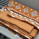 WONGS BEDDING 3 Pieces Quilt Set King Size, Burnt Orange/Rust Halloween Quilt Bedspread Fall Bohemian Coverlet Set with 2 Pillowcase, Soft Thanksgiving Bedding Set for All Season 104"×90"