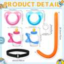 Hiboom Baby Shower Tail Game, 4 Pack Inflatable Funny Tails with Belt, Score Cards with Stand Clips for Family Party Game Supplies Favor Gifts for Summer Birthday Wedding Baby Shower Party