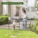 FOREHOGAR Metal Garden Fence with Gate 28in (H) x 18.7ft (L), 1 Gate + 7 Panels Dog Fence Border Fence Animal Barrier, No Dig Garden Fencing for Yard Flower Bed Lawn Patio Outdoor, ECG2829 Black