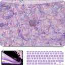 B BELK Compatible with MacBook Air 13 inch Case M1 2022 2021 2020 2019 2018 A2337 A2179 A1932, Plastic Hard Shell Case for MacBook Air 13.3 inch +Keyboard Cover +Screen Protector, Shiny Purple Pearl