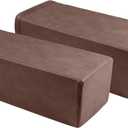 2 Pack Couch Arm Rest Pillow, 8''x8''x20'' Faux Leather Waterproof Cover, High Density Foam Armrest Cushion, Removable & Washable Elbow Support for Sofa, Bed, and Armchair (Dark Brown) (7.9x7.9x19.7 IN)