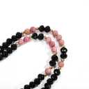 2 x Lanyards for ID Badges for Women Cute,Teacher Lanyard for Women Retractable Natural Crystal Beaded Lanyards for Keys (Rhodonite)