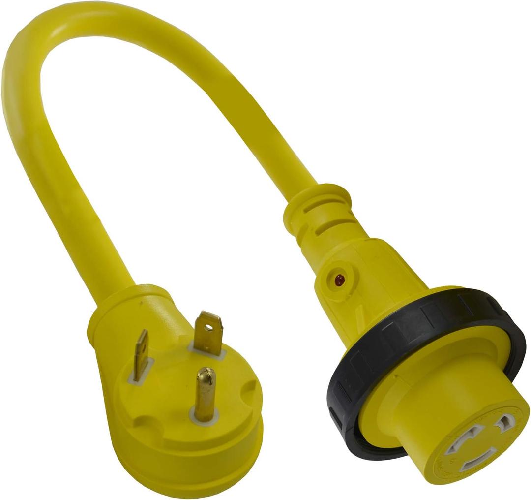 Conntek 14355 RV Pigtail Adapter RV 30 Amp Male Plug To 30 Amp Locking Female Connector, 1.5 - Feet