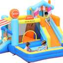 Doctor Dolphin Inflatable Bounce House for Kids Fun, Double Slide Jumping Inflatable Bouncer Blow Up Toddler Bouncy House for Kids 2-12 with Blower Use for Indoor&Outdoor
