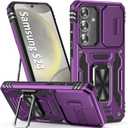 Case for S24 Case S24 Phone Case with Kick Stand Ring, with Camera Cover, fit Magnetic Car Mount, for Samsung Galaxy S24 (Purple)