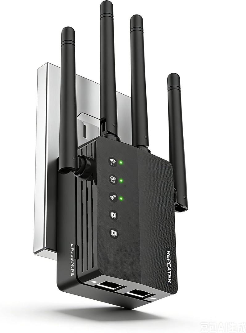 WiFi Extender, Long Range WiFi Repeater, WiFi Range Extender, Covers Up to 12880 Sq.ft, Easy Set Up for Home, WiFi Extender Signal Booster, Dual Band Wireless Booster